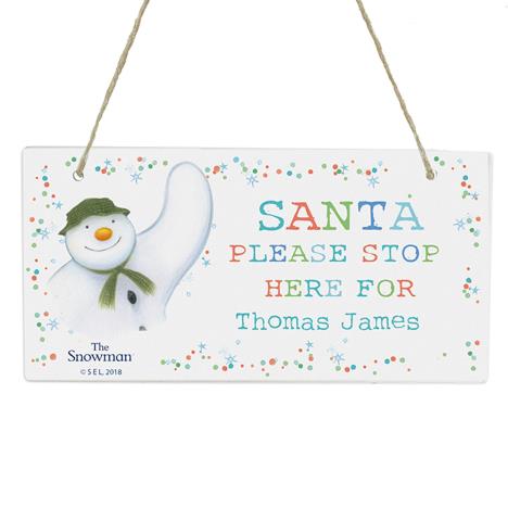 Personalised The Snowman Santa Stop Here Wooden Sign £11.99
